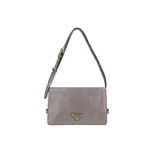 PRADA Calfskin Crossbody Bag Shoulder Bag Women's Gray