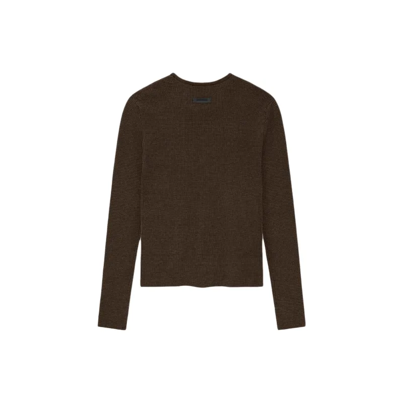 Fear Of God Essentials Women's Waffle Fitted Long Sleeve Sweater Brown-1