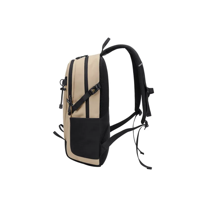 GOLF Fabric Backpack Large Size Unisex Ecru With Black/Macaron Tea Brown-4