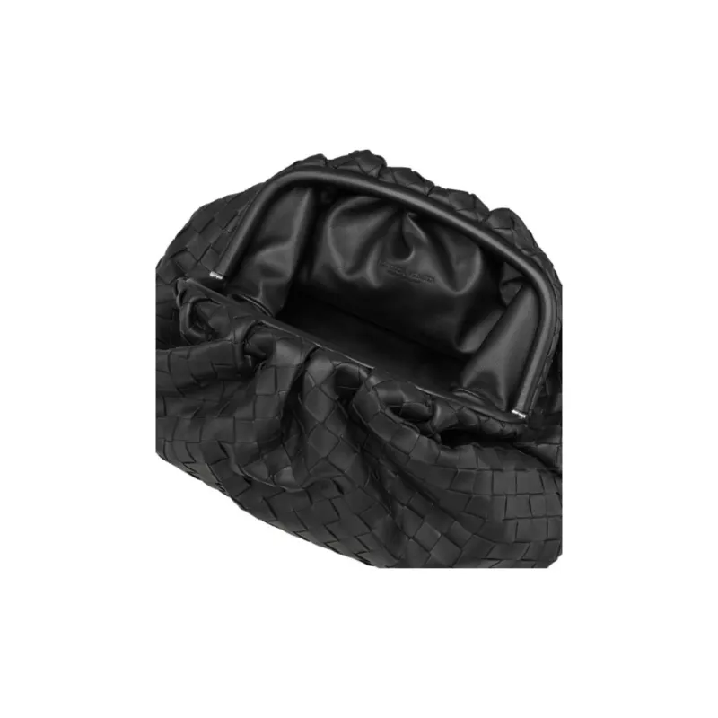 Bottega Veneta Sheepskin Clutch Women's Black-5
