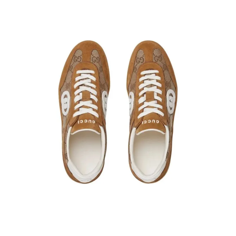 GUCCI Women's G75 'Interlocking G Brown Suede' Women's-3