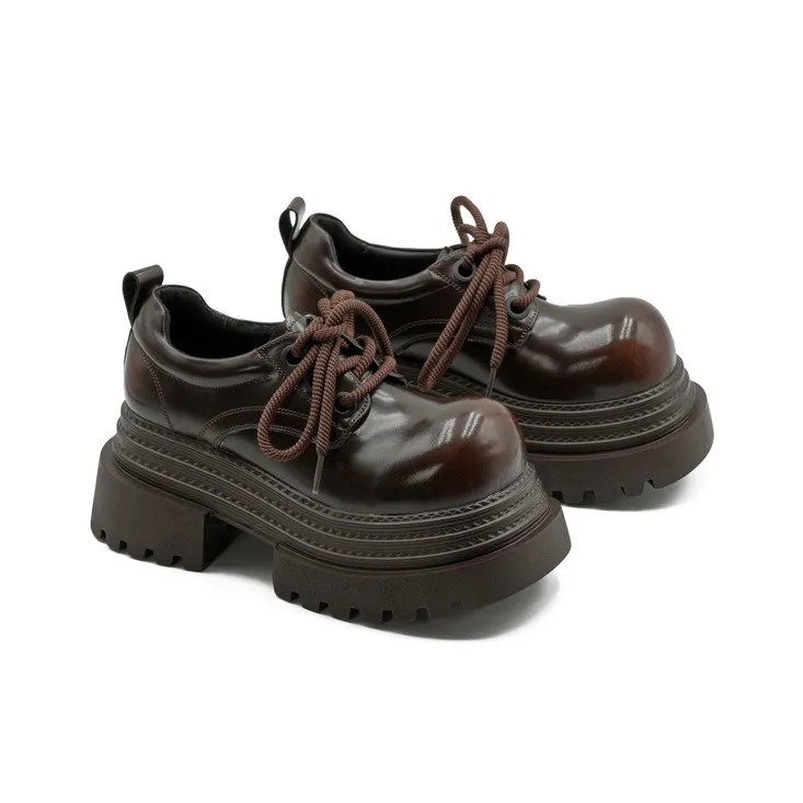 Little Sue Niche Design Trendy Versatile Triple-Layer Sneaker British Style Slimming Commute Casual Shoes Women's-8