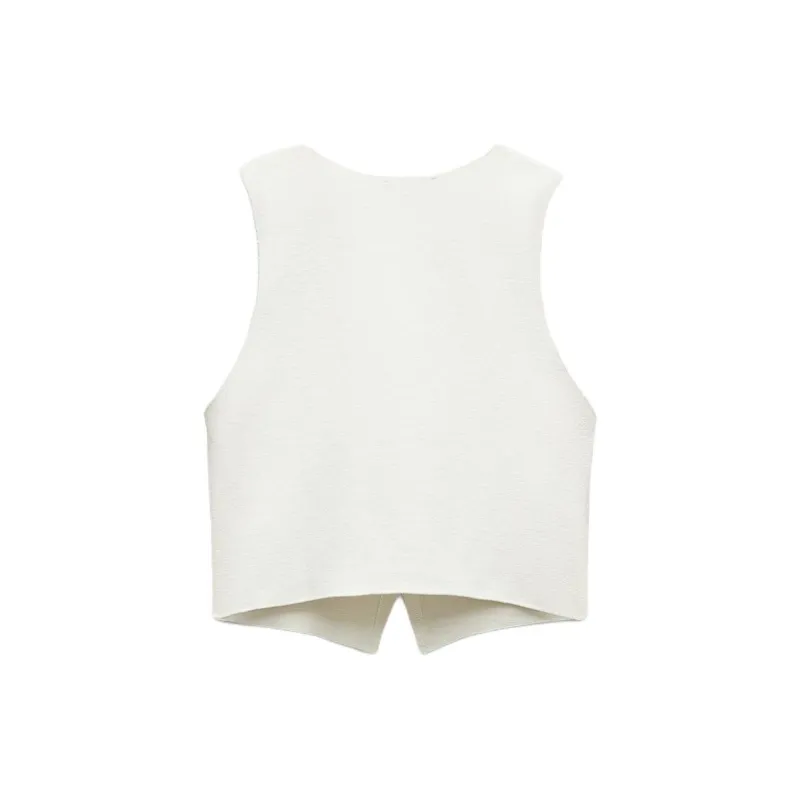 ZARA Vests Women's White-1