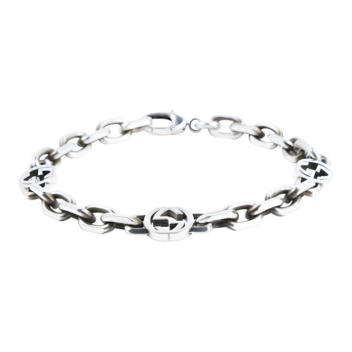 GUCCI Interlocking G Silver Bracelet - POIZON