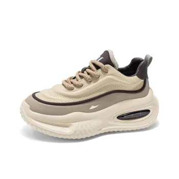Kuding Chunky Sneakers Men Low Top Khaki Beige Gray Red Blue Black