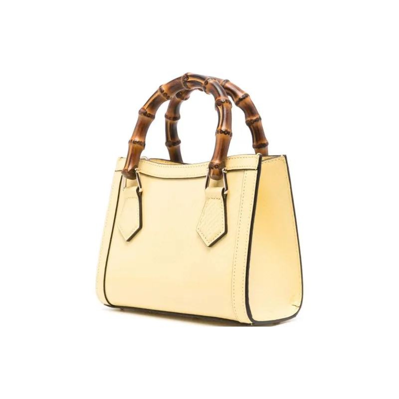 GUCCI Diana Calfskin Tote Bag Shopping Bag Handbag Small Size Women's Yellow-3