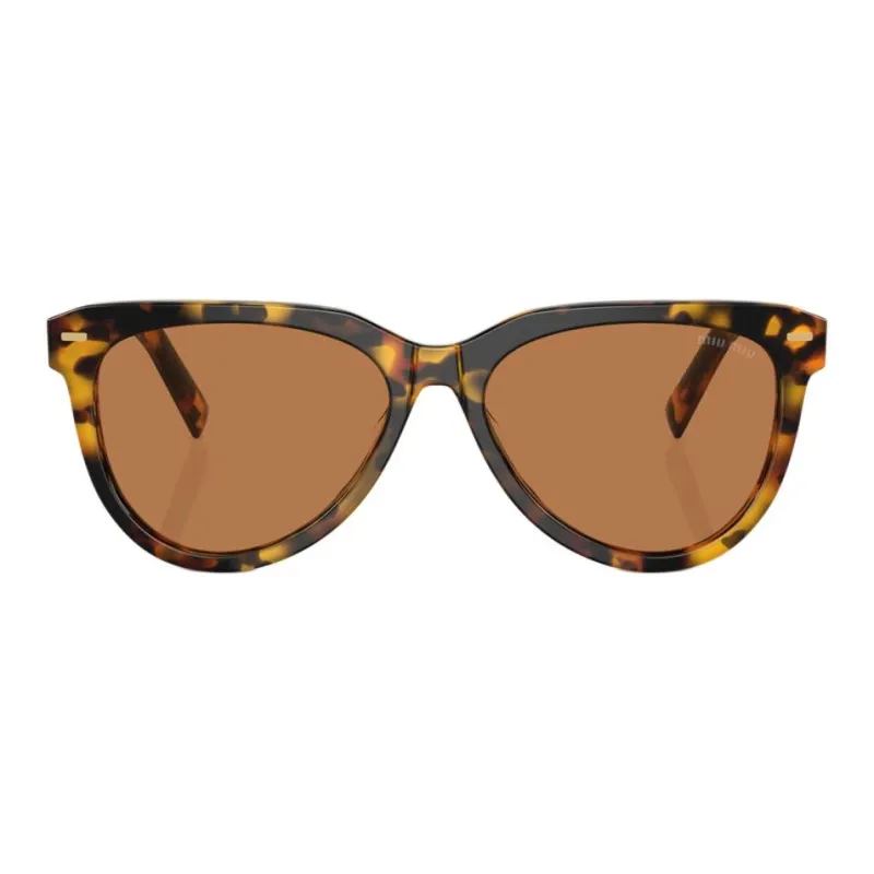 MIU MIU Tortoiseshell effect Round Sunglasses-1