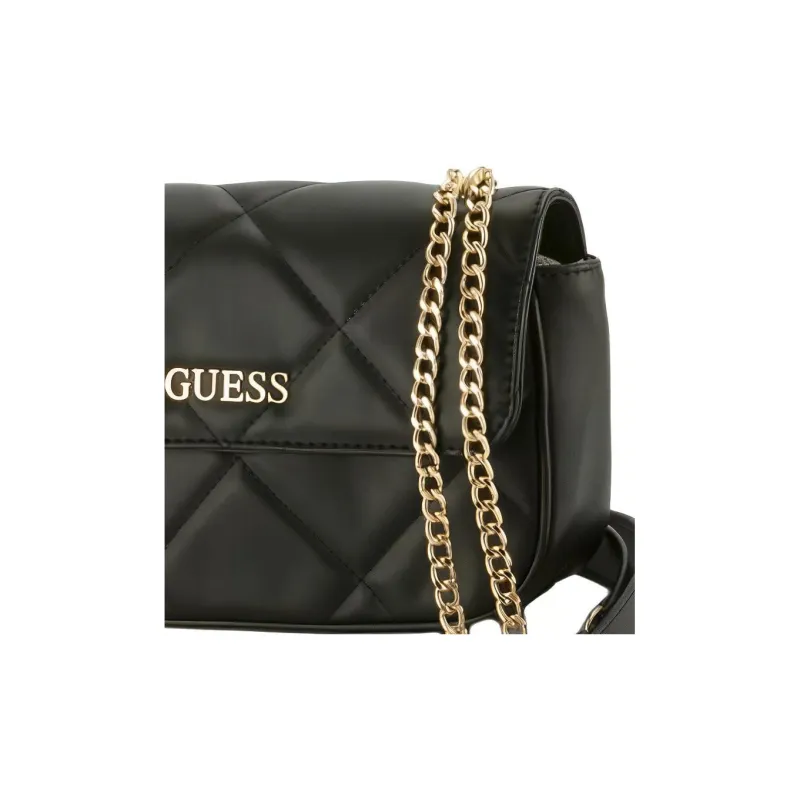 GUESS Diamond Quilting Artificial Leather Shoulder Bag Crossbody Bag Regular Women's Black-3