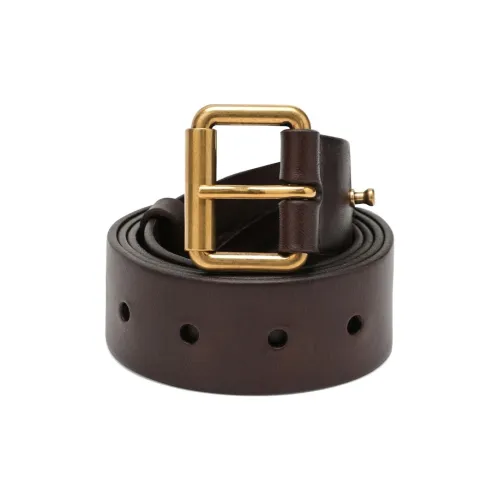 SAINT LAURENT Leather Leather suedes Men's Brown -