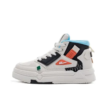 WARRIOR Wing Series Skateboard Shoes Unisex High Top Black, Orange
