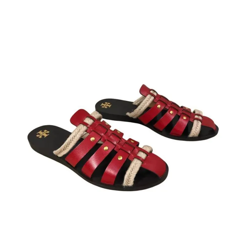 TORY BURCH Wrap-toe Slippers Women's Red-4