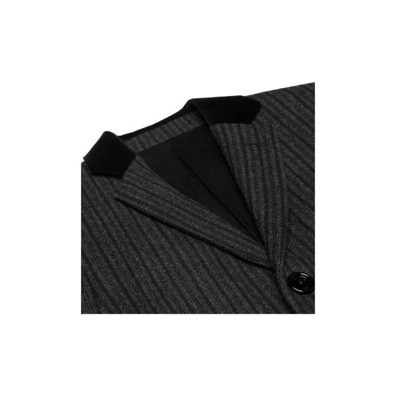 CELINE Chesterfield Coat In Striped Wool-3