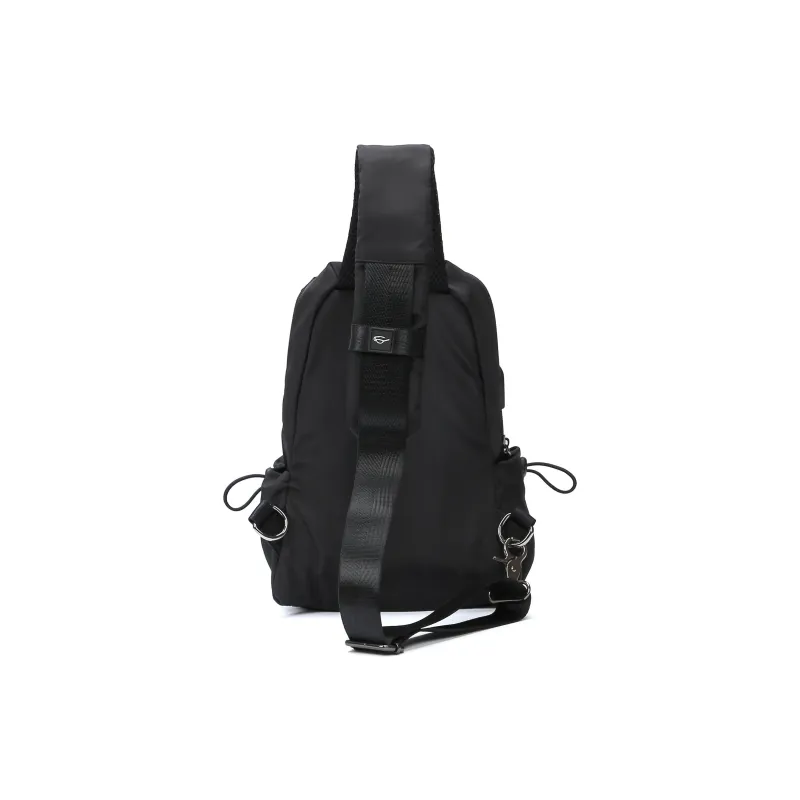 JEANSWEST Fabric Sling Bag Crossbody Bag Backpack Regular Unisex Black/Gray-2