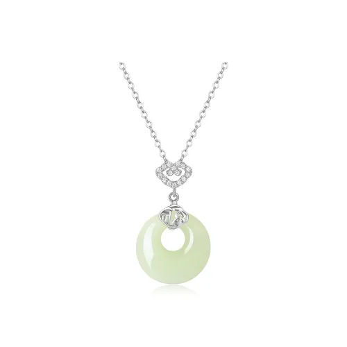 KADER Hetian Jade Necklaces Pale Greenish White Jade Women's