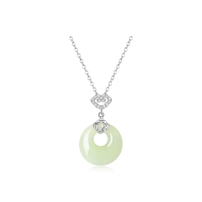KADER Hetian Jade Necklaces Pale Greenish White Jade Women's-0