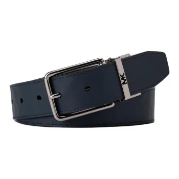 MICHAEL KORS Cow Leather Artificial Leather Metal Leather Belts Men's Dark Blue  
