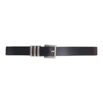 Self Who Top Grain Cow Leather Leather Belts Women's Black 2.3CM