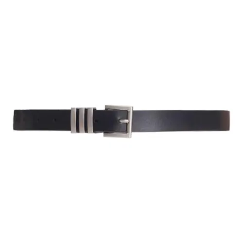 Self Who Top Grain Cow Leather Leather Belts Women's Black 2.3CM