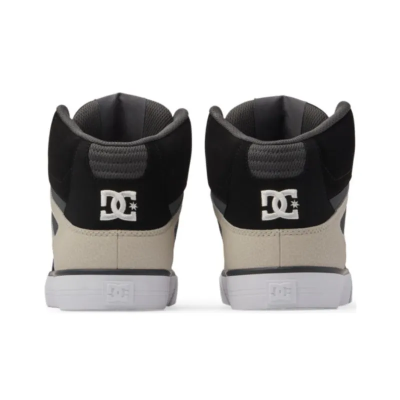 DC Shoes Pure SE Anti Slip Wear Resistant High Top Skateboard Shoes Men's Beige Black-2