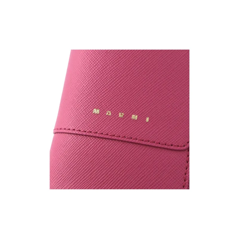 MARNI Calfskin Wallet Women's Rose Red-6