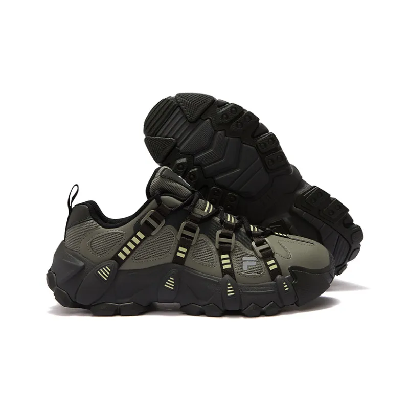 FILA FUSION EXOCET Mountains Slip-Resistant Low-Top Casual Shoes Men's Vanilla Root Grass Green Chimera Gray-3
