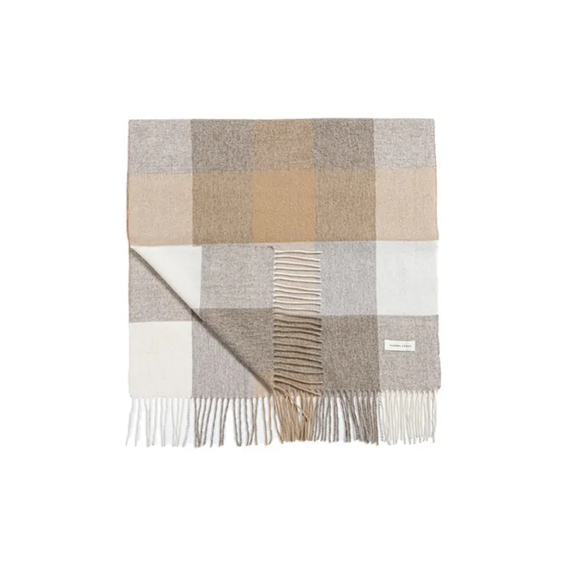 VANESSA HOGAN 100% Australian Wool Plaid Plush Yarn Shawl Cloak Unisex-4