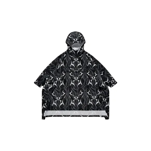 CLOT Black Thorn Series Cycling Raincoats Unisex Black