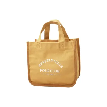BEVERLY HILLS POLO CLUB Cotton Tote Bag Shopping Bag Handbag Women's Orange