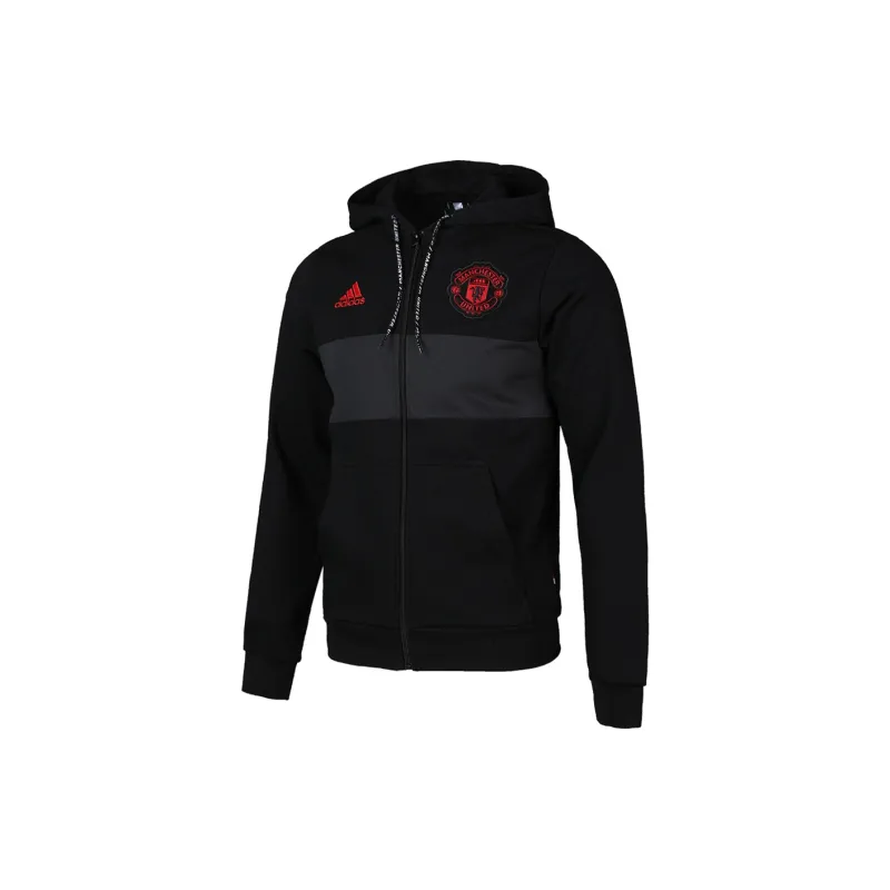 Adidas MUFC Manchester United Soccer Collection FZ HD Jackets Coats Men's Black-2