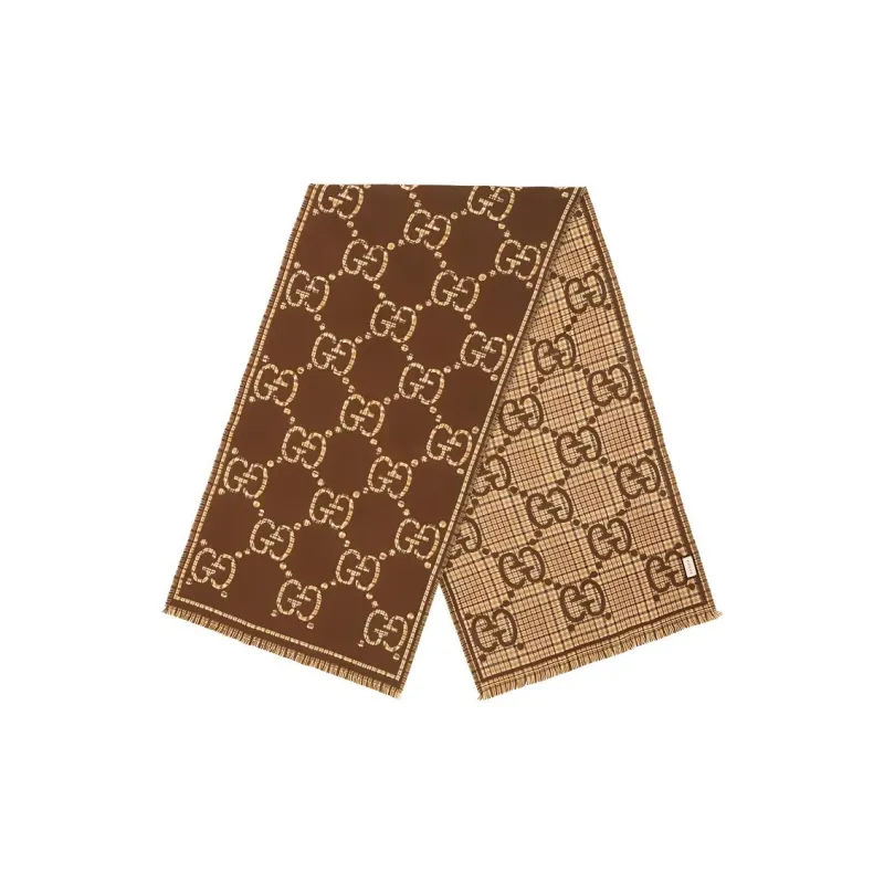 GUCCI GG jacquard Wool Scarf-2