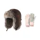 Brown Hats & Caps+Pink Gloves