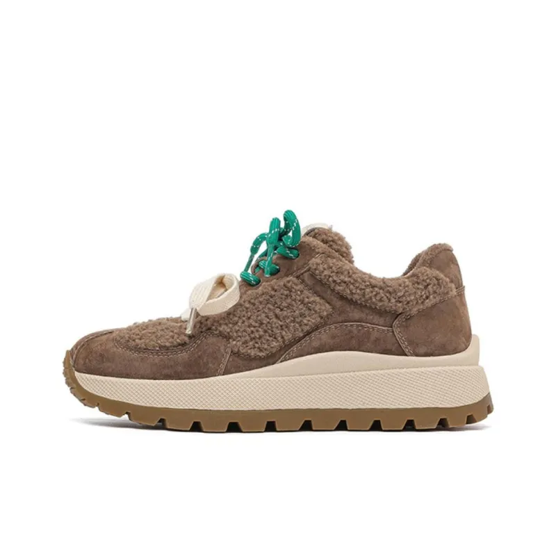 DAPHNE Slip Resistant Low Top Chunky Sneakers Women's Camel-0
