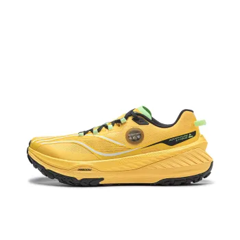 LiNing Cushioned Slip Resistant Abrasion Resistant Low Top Trail Running Shoes Men's Yellow