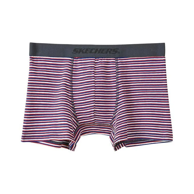 Skechers Comfortable Life Series Underpants Men's 1 Pack Royal Blue Navy Blue Gray Red Stripes-0