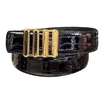 STEFANO RICCI - Leather Belts Men's Black -