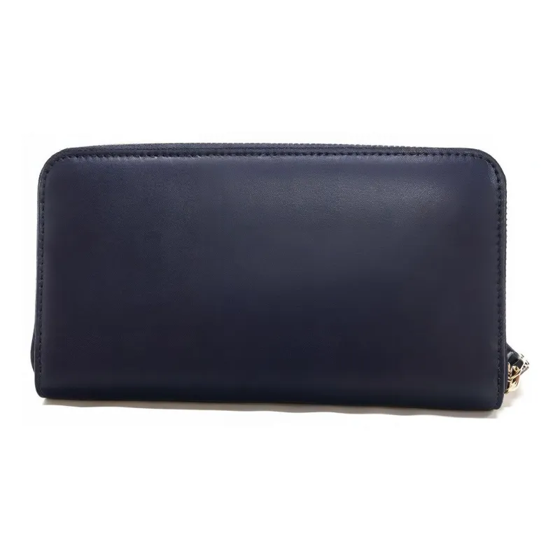 FERRAGAMO Vara Leather Wallet Women's Dark Blue-1