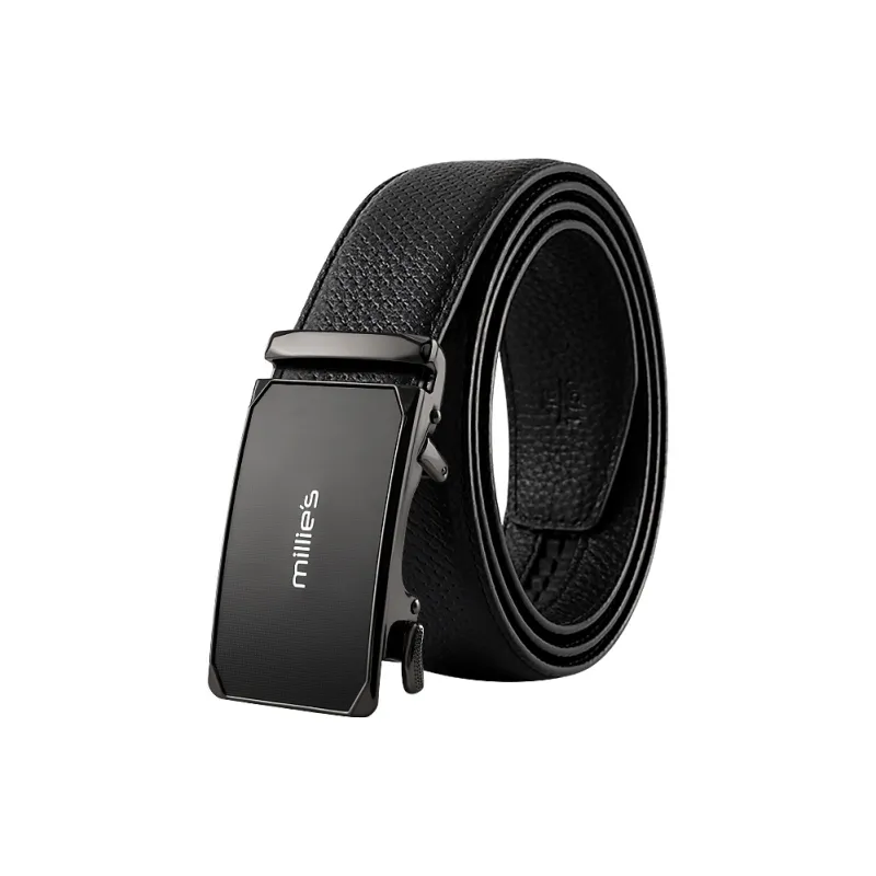 MILLIE'S Cow Leather Leather Belts Men's Black Width  3.5cm-0