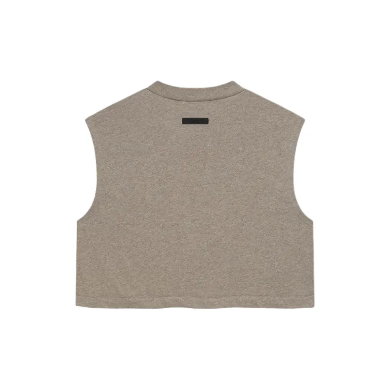 Fear Of God Essentials Women's Tri Blend Cropped Muscle Tee Heather Gray-1