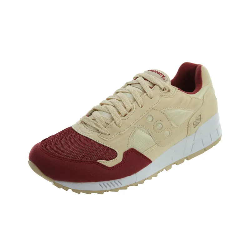 Saucony Shadow 5000 Slip-Resistant Breathable Low-Top Casual Running Shoes Men's Beige Red-1