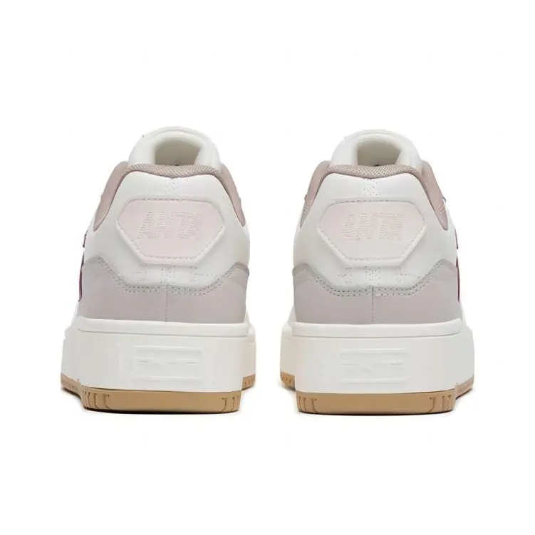 Anta Life Collection Wear resistant And Lightweight Low Top Skateboard Shoes Men's White Gray Red-4