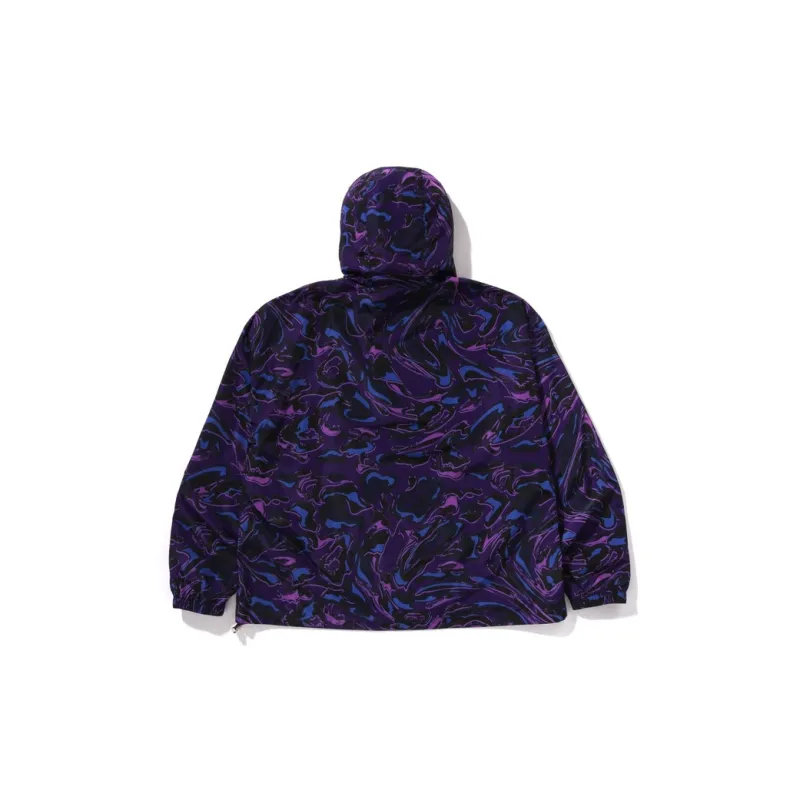 Bape Marbling Camo Bathing Ape Logo Nylon Hooded Jacket-5