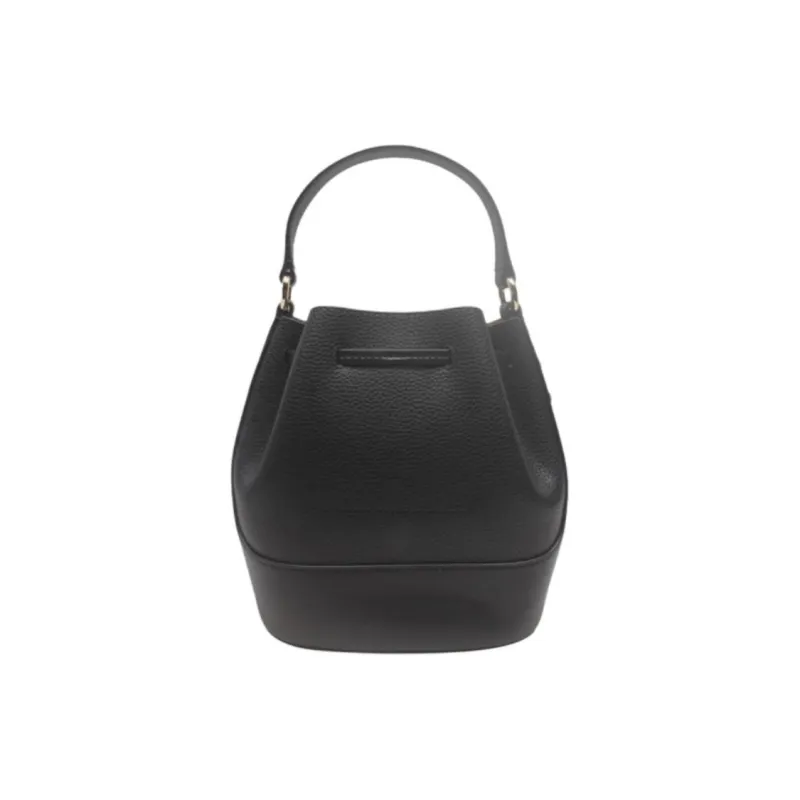 MICHAEL KORS Litchi Grain Leather Bucket Bag, Shoulder Bag, Handbag Medium Size Women's Black-3
