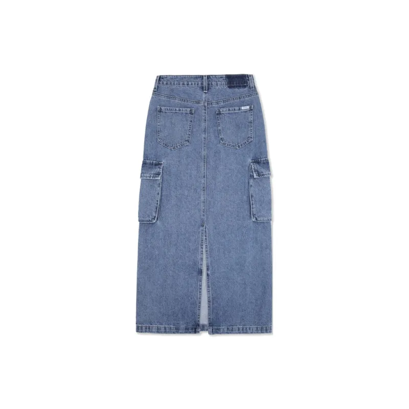 GUESS Denim Long Skirt Women's Denim Blue-1