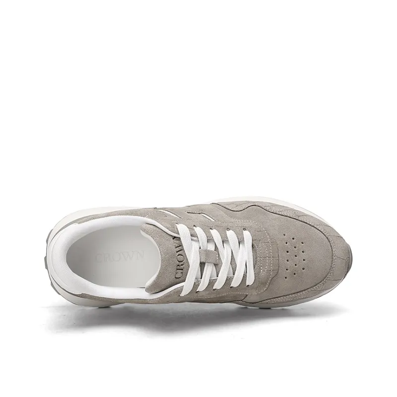 CROWN Low-Top Casual Shoes Men's Light Gray-2