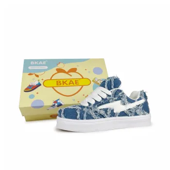 BKAE Anti Slip And Wear Resistant Lightweight Low Top Skateboard Shoes Unisex Dark Blue