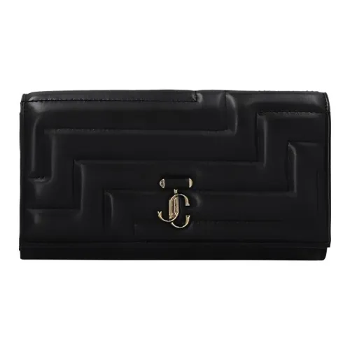 Jimmy Choo Leather Chain Wallet Womens Black