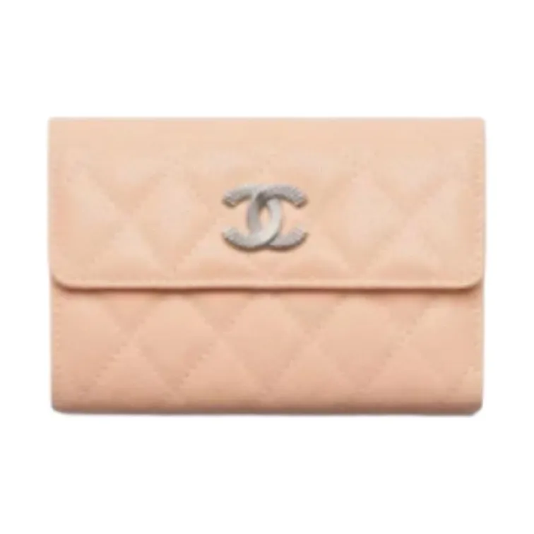 CHANEL Calfskin Wallet Women's Beige-0