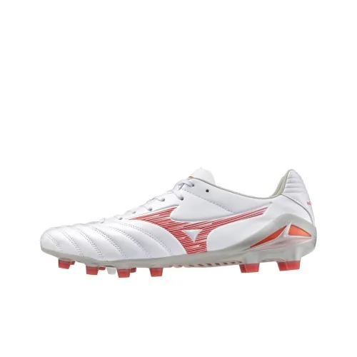 Mizuno Anti Slip Wear Resistant Soccer Shoes Unisex White Red