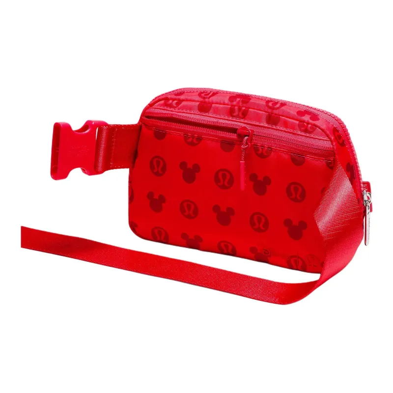 Lululemon × Disney Collaboration Everywhere Recycled Polyester One Shoulder Crossbody Fanny Pack Unisex Red-1