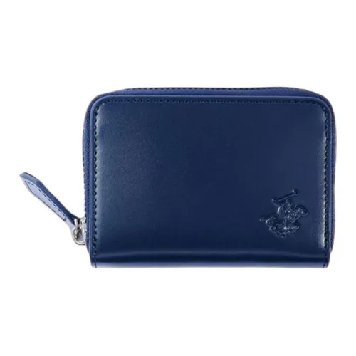BEVERLY HILLS POLO CLUB Cow Leather Wallet Regular Men's Blue